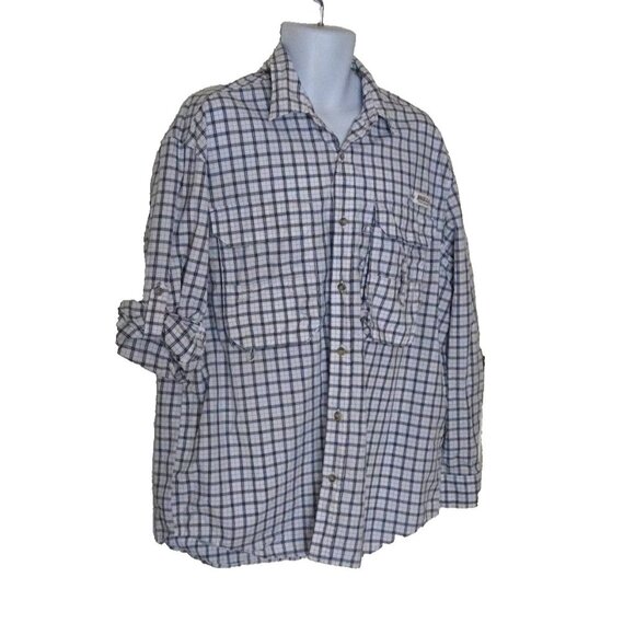 MAGELLAN sportswear MEN'S VENTED cotton plaid SHIRTLONG ADJ. SLEEVES size XL - Picture 2 of 8